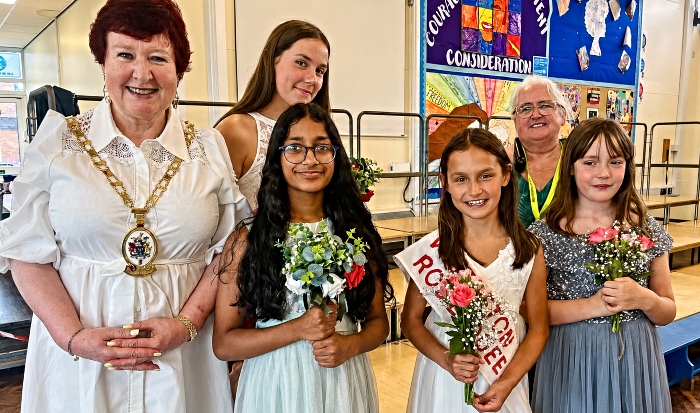 Wistaston Rose Queen and attendants at the 2026 Village Fete